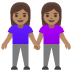 👭🏽 women holding hands: medium skin tone display on Google